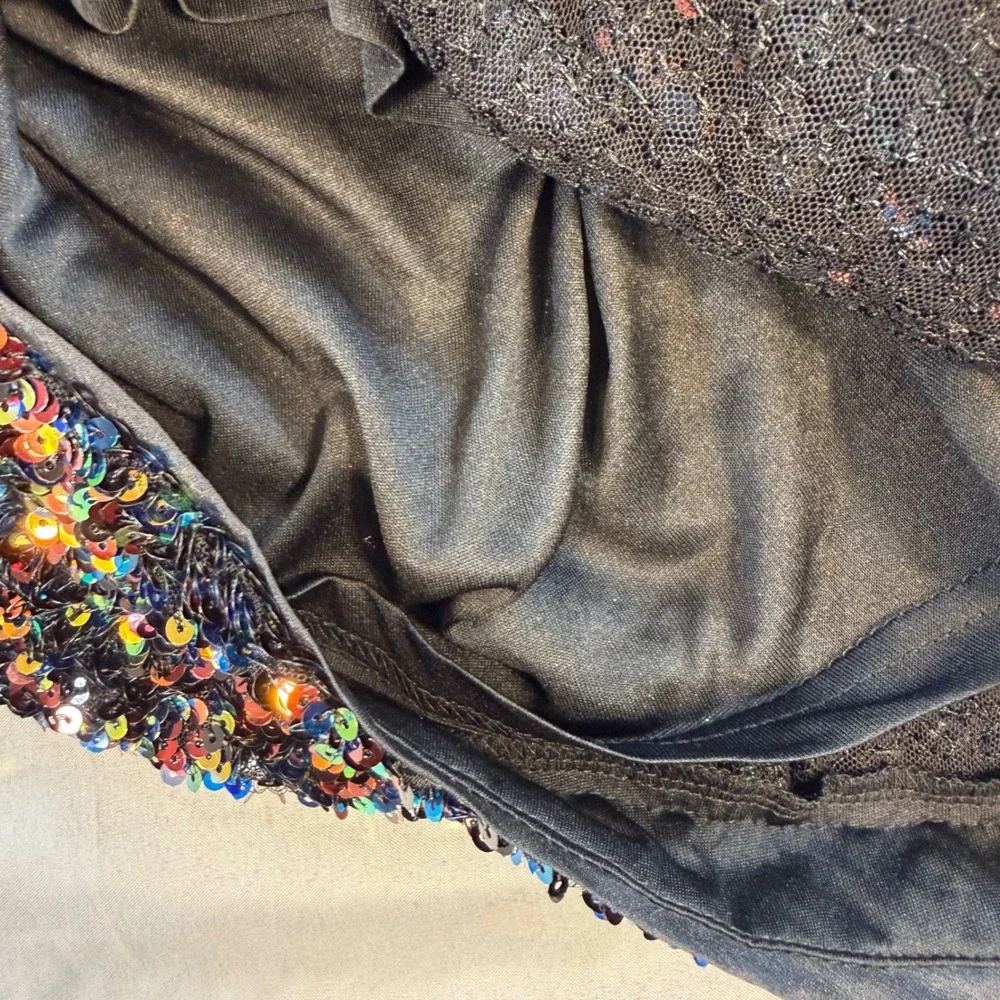 Sequin Mini Skirt M Disco Party Girl Glam Indie Sleaze Festival Sparkly 70s NEW